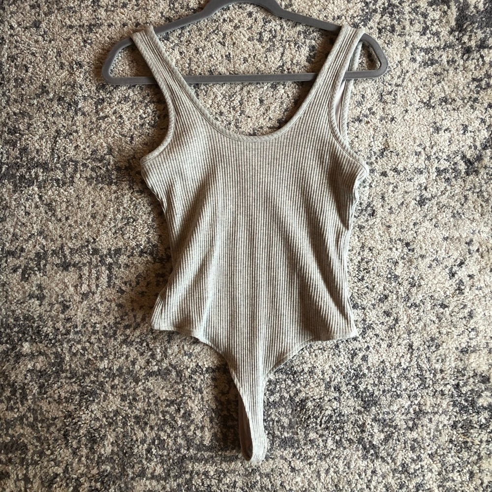 Plunging Back Thong Body Suit